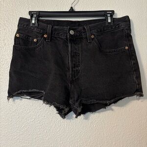 Levi Black Denim High Waisted Women's Shorts